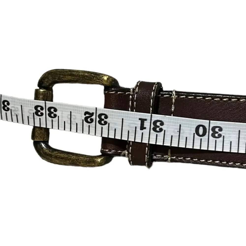Genuine Leather Western Style Belt Gold Buckle Kids Xtra Large (Or Womens Small)
